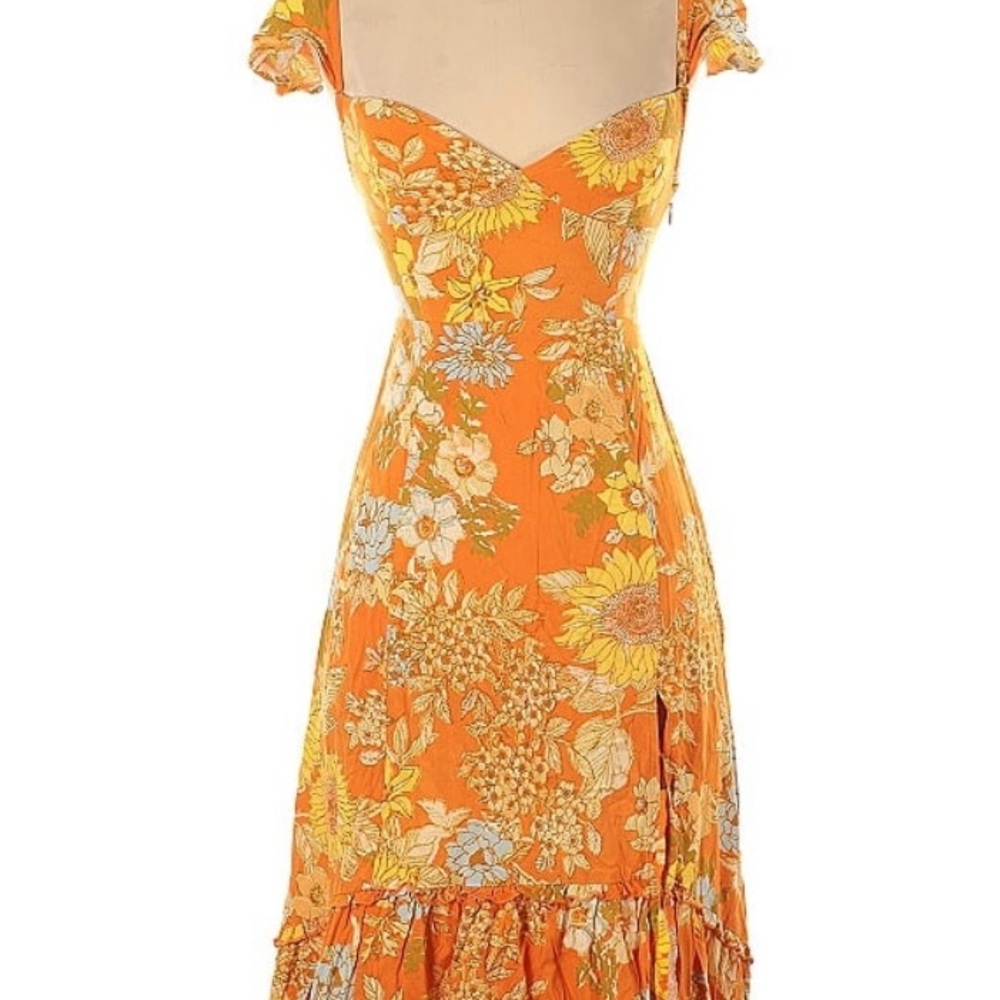Urban Outfitters Floral Orange Dress